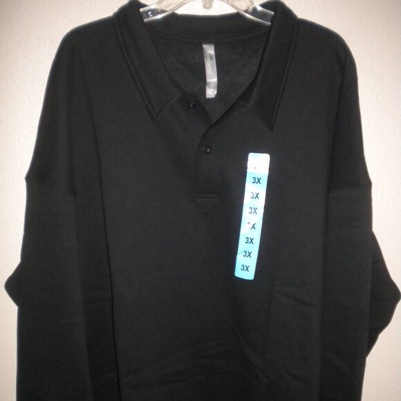 Mondetta Women's Plus Size 3X Black Collared Pullover Sweatshirt NWT - Picture 2 of 5